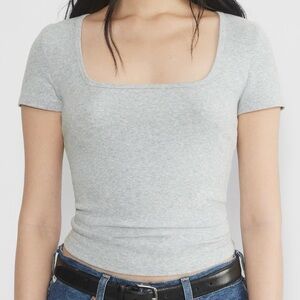 Aritzia TNA HomeStretch™ Rib Squareneck T-Shirt